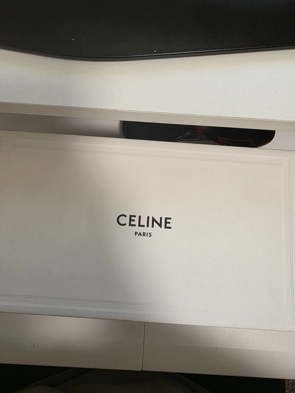 Celine Tortoiseshell Oval Sunglasses with Gold Logo